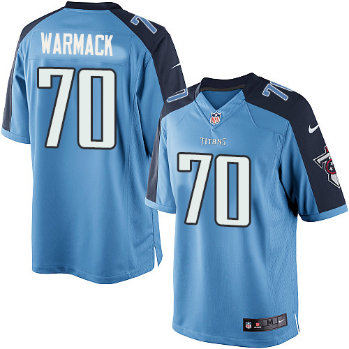 Men's Limited Chance Warmack Nike Jersey Light Blue Home - #70 NFL Tennessee Titans